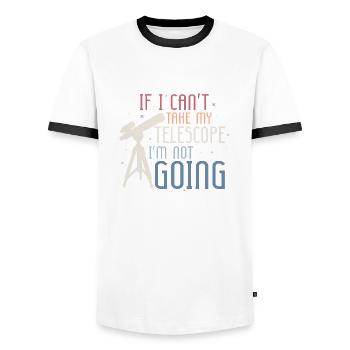 If I Can't Take My Telescope Astronomy Stargazer - Männer Kontrast-T-Shirt - Weiß/Schwarz - Vorne - AI Model Female 172 light (172cm) & AI Model Male 178 dark (178cm)