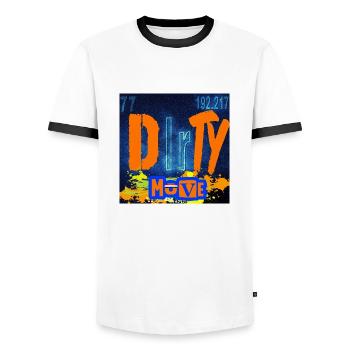 DIRTY MOVE CHEMISTRY - Men's Ringer Shirt - white/black - Front - AI Model Female 172 light (172cm) & AI Model Male 178 dark (178cm)