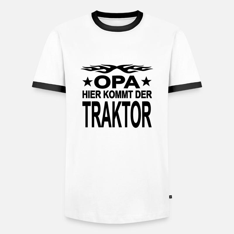 Traktor - Männer Kontrast-T-Shirt - Weiß/Schwarz