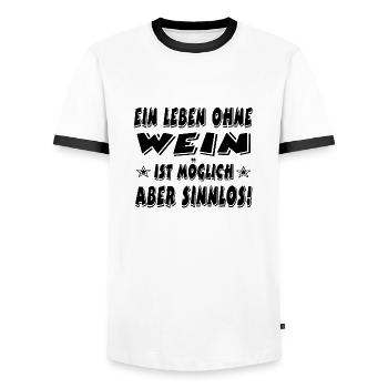 Wein - Männer Kontrast-T-Shirt - Weiß/Schwarz - Vorne - AI Model Female 172 light (172cm) & AI Model Male 178 dark (178cm)
