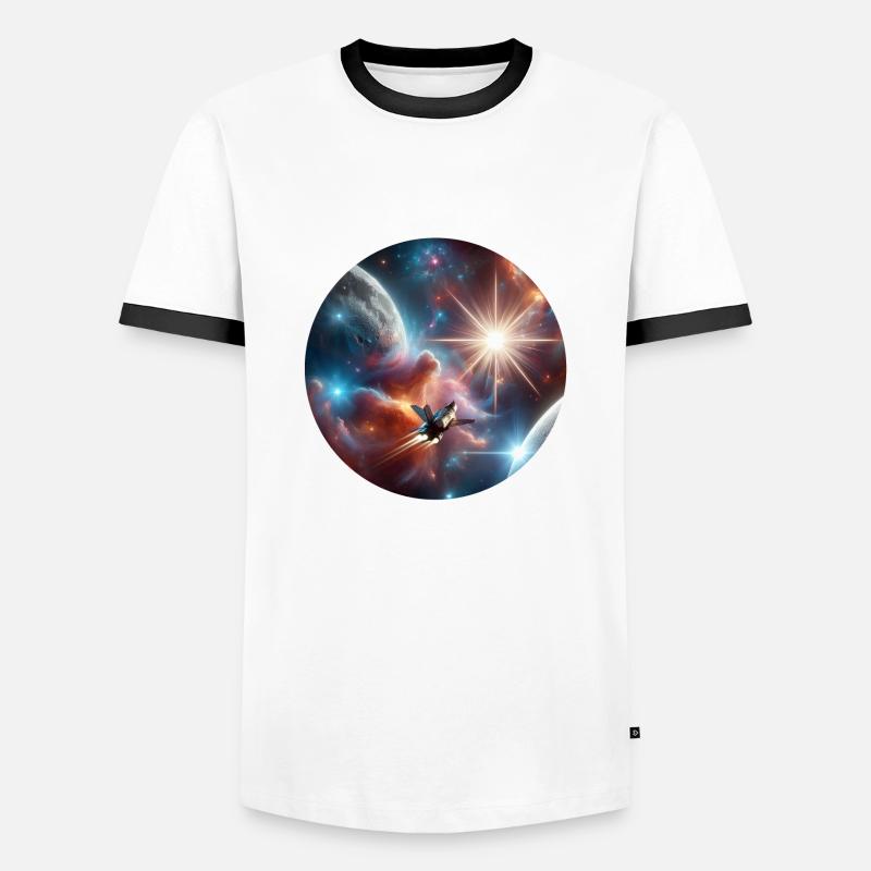 Space - Men's Ringer Shirt - white/black
