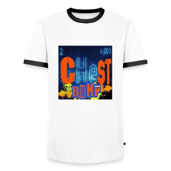 CHESTBUMP chemistry - Men's Ringer Shirt - white/black - Front - AI Model Female 172 light (172cm) & AI Model Male 178 dark (178cm)