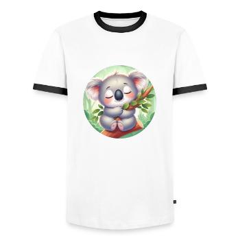 glücklicher Koalabär Koala - Männer Kontrast-T-Shirt - Weiß/Schwarz - Vorne - AI Model Female 172 light (172cm) & AI Model Male 178 dark (178cm)