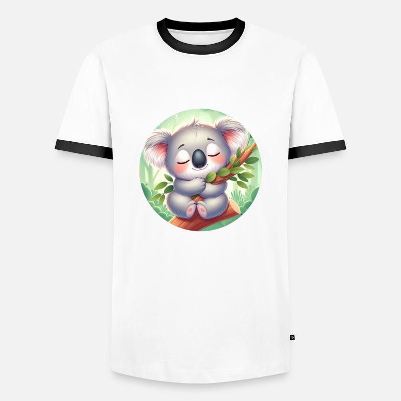 glücklicher Koalabär Koala - Männer Kontrast-T-Shirt - Weiß/Schwarz
