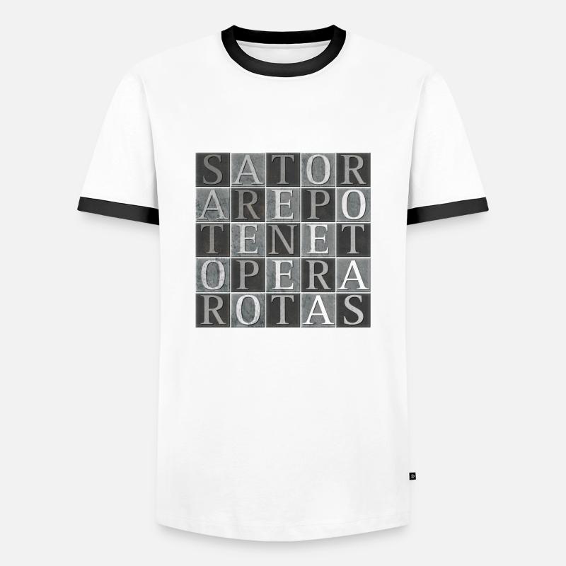Sator Arepo - Männer Kontrast-T-Shirt - Weiß/Schwarz
