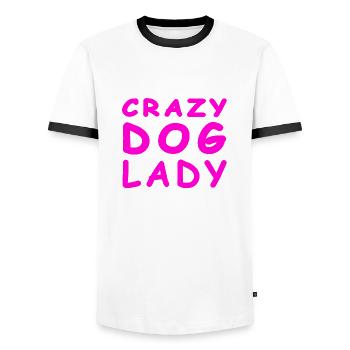 Canine - T-shirt contrasté Homme - blanc/noir - Devant - AI Model Female 172 light (172cm) & AI Model Male 178 dark (178cm)