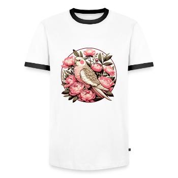 Calopsitte - T-shirt contrasté Homme - blanc/noir - Devant - AI Model Female 172 light (172cm) & AI Model Male 178 dark (178cm)