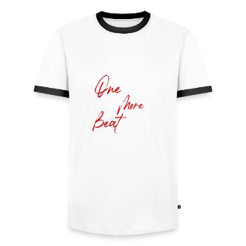 One More Beat - Männer Kontrast-T-Shirt - Weiß/Schwarz - Vorne - AI Model Female 172 light (172cm) & AI Model Male 178 dark (178cm)