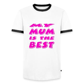 Mutter - Männer Kontrast-T-Shirt - Weiß/Schwarz - Vorne - AI Model Female 172 light (172cm) & AI Model Male 178 dark (178cm)