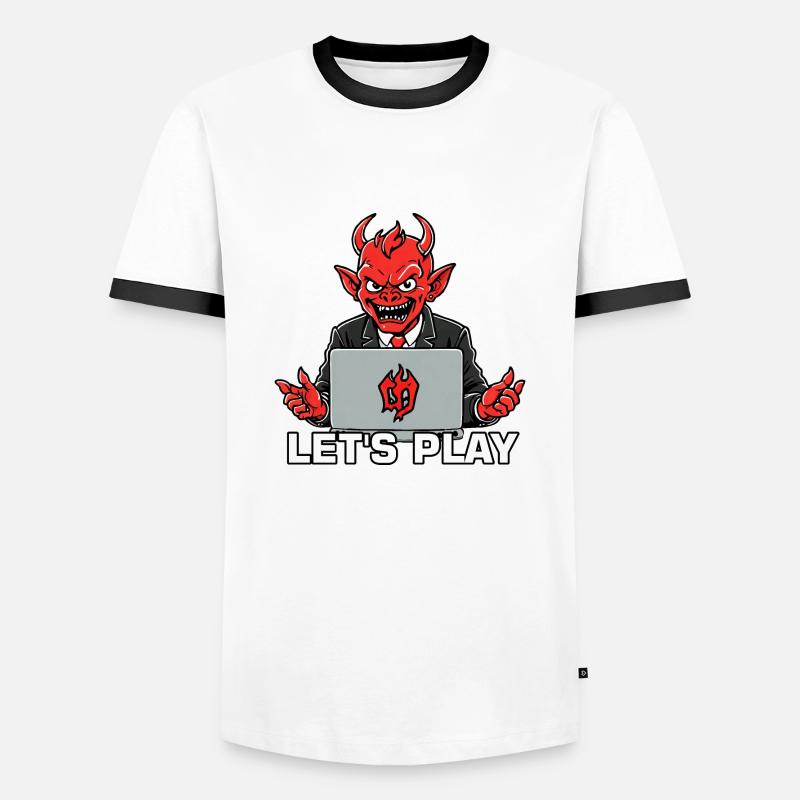 Red Devil - Men's Ringer Shirt - white/black