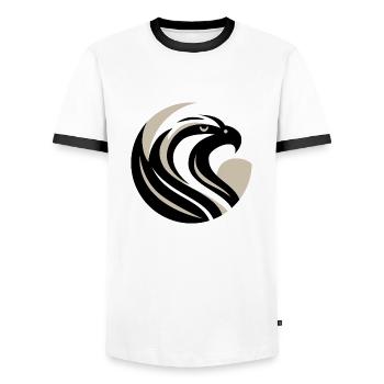 Stilisierter Adlerkopf - Männer Kontrast-T-Shirt - Weiß/Schwarz - Vorne - AI Model Female 172 light (172cm) & AI Model Male 178 dark (178cm)