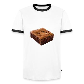 Rustikaler Brownie Illustration - Männer Kontrast-T-Shirt - Weiß/Schwarz - Vorne - AI Model Female 172 light (172cm) & AI Model Male 178 dark (178cm)