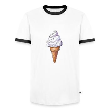 Sommersüße Eistüte Mit Sahnehäubchen - Männer Kontrast-T-Shirt - Weiß/Schwarz - Vorne - AI Model Female 172 light (172cm) & AI Model Male 178 dark (178cm)