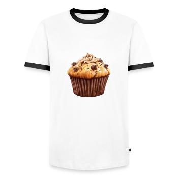 Chocolate Cupcake Lover Dream - Men's Ringer Shirt - white/black - Front - AI Model Female 172 light (172cm) & AI Model Male 178 dark (178cm)