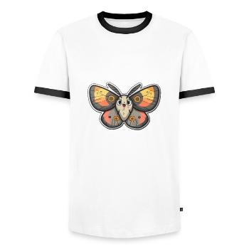 Magical Kawaii Moth For You - Men's Ringer Shirt - white/black - Front - AI Model Female 172 light (172cm) & AI Model Male 178 dark (178cm)