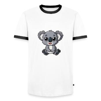 Cute Koala Animal Lover Friends - Men's Ringer Shirt - white/black - Front - AI Model Female 172 light (172cm) & AI Model Male 178 dark (178cm)
