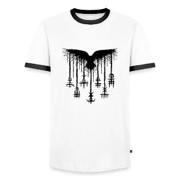 Wikinger norden valhalla schweden skandinavien flaga - Männer Kontrast-T-Shirt - Weiß/Schwarz - Vorne - AI Model Female 172 light (172cm) & AI Model Male 178 dark (178cm)