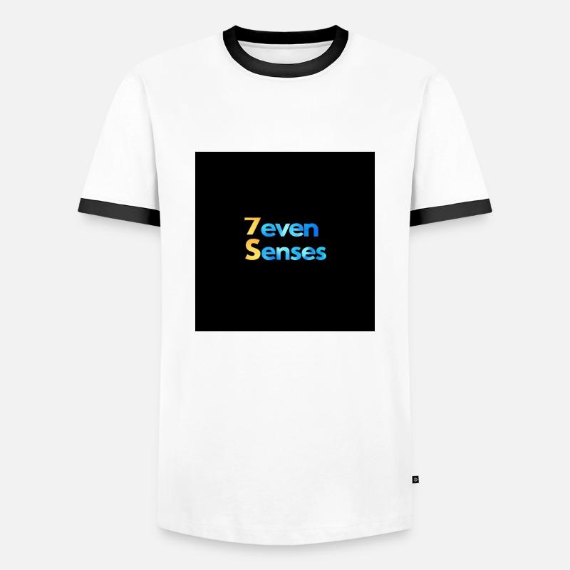 7even Senses - Männer Kontrast-T-Shirt - Weiß/Schwarz