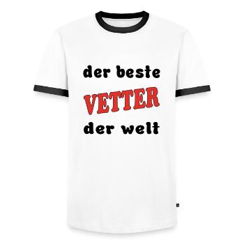 Der beste VETTER COUSIN der welt - T-shirt contrasté Homme - blanc/noir - Devant - AI Model Female 172 light (172cm) & AI Model Male 178 dark (178cm)