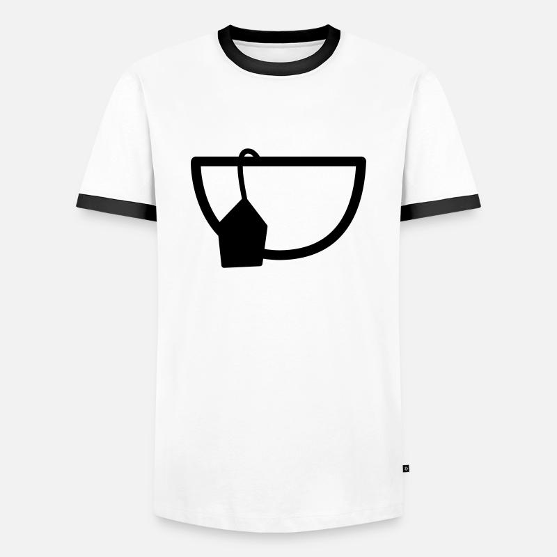 Tee - Männer Kontrast-T-Shirt - Weiß/Schwarz
