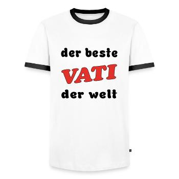 Der beste VATI PAPA der welt - T-shirt contrasté Homme - blanc/noir - Devant - AI Model Female 172 light (172cm) & AI Model Male 178 dark (178cm)