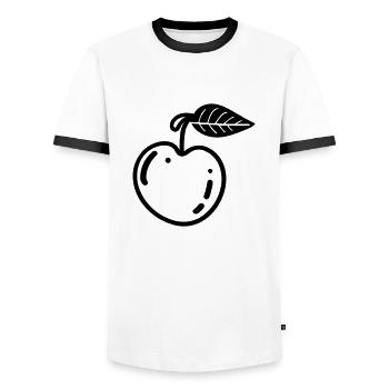 cherry - Men's Ringer Shirt - white/black - Front - AI Model Female 172 light (172cm) & AI Model Male 178 dark (178cm)