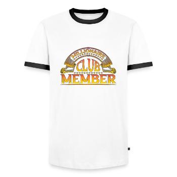 Millionaire Club Member 35 - Männer Kontrast-T-Shirt - Weiß/Schwarz - Vorne - AI Model Female 172 light (172cm) & AI Model Male 178 dark (178cm)