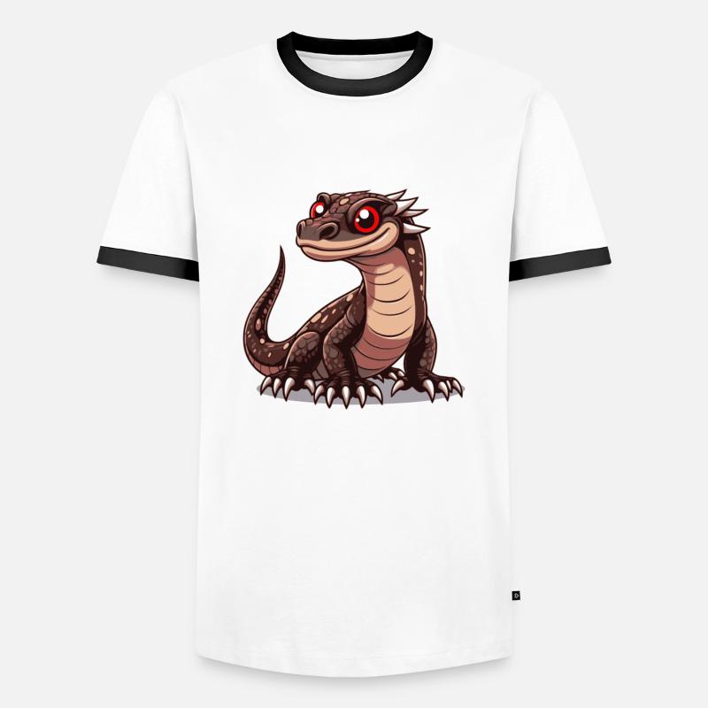 Monitor Lizard - Men's Ringer Shirt - white/black