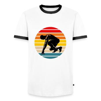 Sprinter Athlete - Men's Ringer Shirt - white/black - Front - AI Model Female 172 light (172cm) & AI Model Male 178 dark (178cm)
