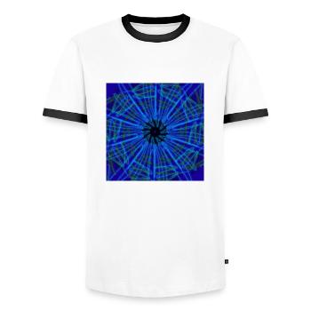 Blaues abstraktes Design - Männer Kontrast-T-Shirt - Weiß/Schwarz - Vorne - AI Model Female 172 light (172cm) & AI Model Male 178 dark (178cm)
