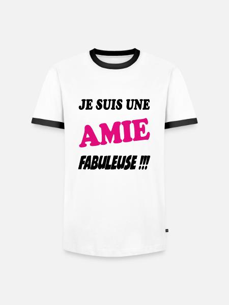 Je suis une amie fabuleuse - T-shirt contrasté Homme - blanc/noir