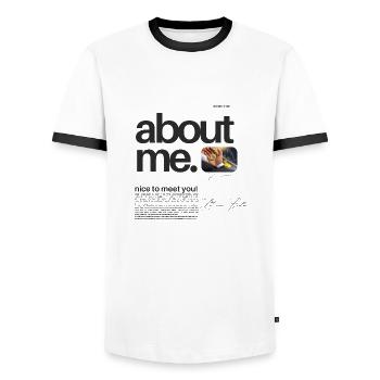 Crypto Summer: The Heat is On - Men's Ringer Shirt - white/black - Front - AI Model Female 172 light (172cm) & AI Model Male 178 dark (178cm)