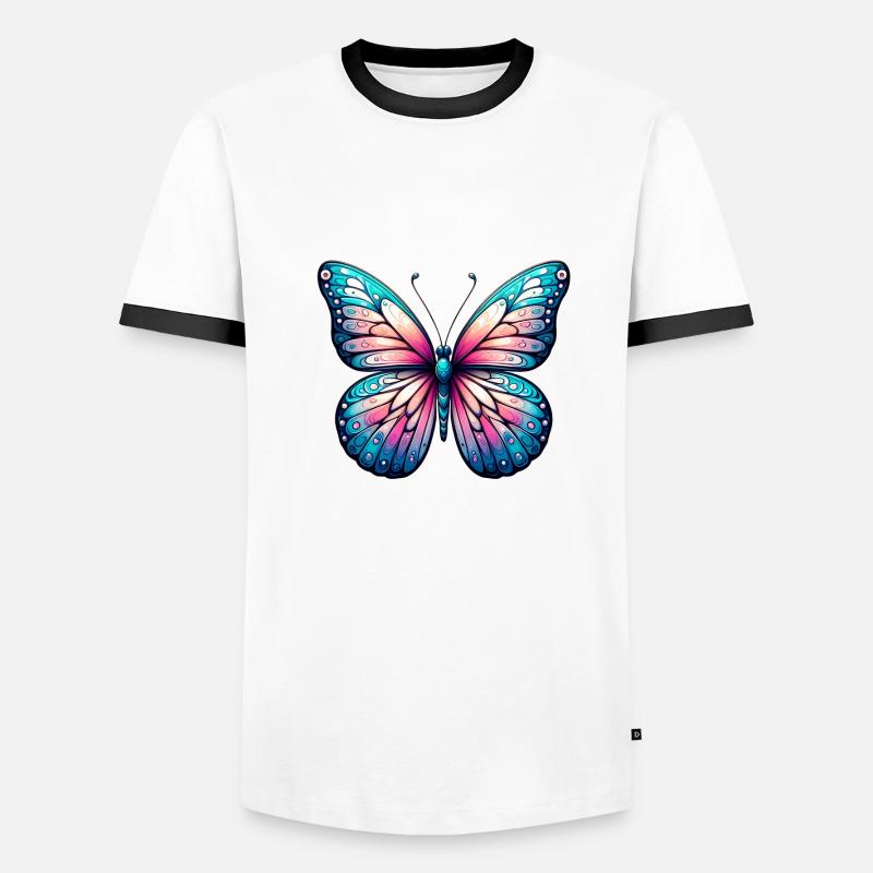 Prächtiger Schmetterling - Elegance Gone - Männer Kontrast-T-Shirt - Weiß/Schwarz