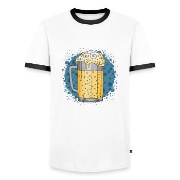 Mug - T-shirt contrasté Homme - blanc/noir - Devant - AI Model Female 172 light (172cm) & AI Model Male 178 dark (178cm)