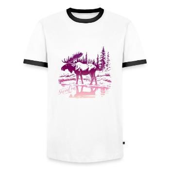 Sweden Sweden Viking Norden Scandinavia Midsummer - Men's Ringer Shirt - white/black - Front - AI Model Female 172 light (172cm) & AI Model Male 178 dark (178cm)