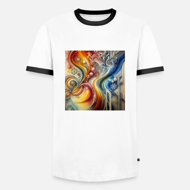 Aetherische Fusion - Abstraktes Gemälde - Männer Kontrast-T-Shirt - Weiß/Schwarz