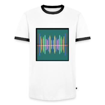 Music lines - Men's Ringer Shirt - white/black - Front - AI Model Female 172 light (172cm) & AI Model Male 178 dark (178cm)