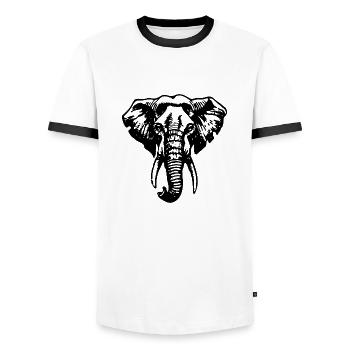 Elefant Elefanten - Männer Kontrast-T-Shirt - Weiß/Schwarz - Vorne - AI Model Female 172 light (172cm) & AI Model Male 178 dark (178cm)