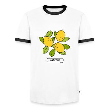 Citrons - Männer Kontrast-T-Shirt - Weiß/Schwarz - Vorne - AI Model Female 172 light (172cm) & AI Model Male 178 dark (178cm)