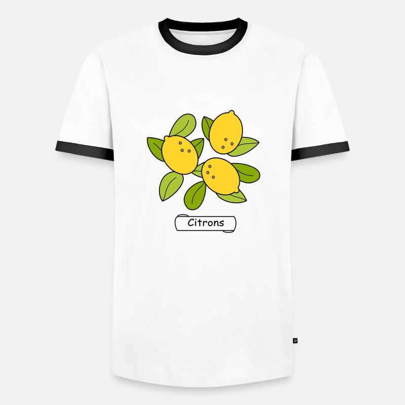 Citrons - Männer Kontrast-T-Shirt - Weiß/Schwarz