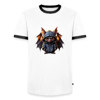 The Shadow Jumper - Men's Ringer Shirt - white/black - Front - AI Model Female 172 light (172cm) & AI Model Male 178 dark (178cm)