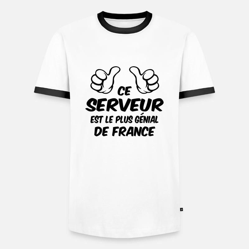 BEST SERVER - Men's Ringer Shirt - white/black