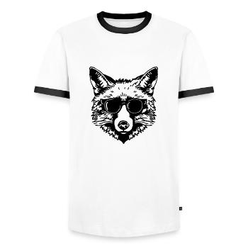 Fox Foxes - Men's Ringer Shirt - white/black - Front - AI Model Female 172 light (172cm) & AI Model Male 178 dark (178cm)