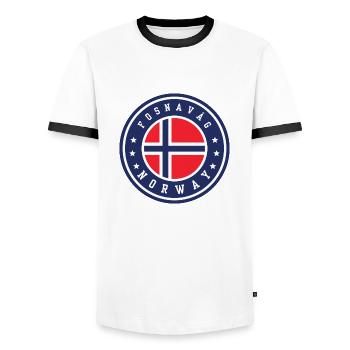 Fosnavåg Norvège - T-shirt contrasté Homme - blanc/noir - Devant - AI Model Female 172 light (172cm) & AI Model Male 178 dark (178cm)
