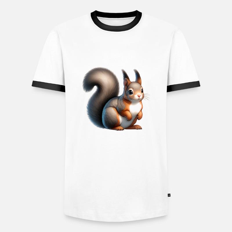 Grauhörnchen - Männer Kontrast-T-Shirt - Weiß/Schwarz