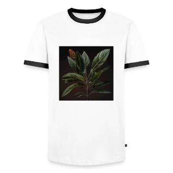 Florale Eleganz - Männer Kontrast-T-Shirt - Weiß/Schwarz - Vorne - AI Model Female 172 light (172cm) & AI Model Male 178 dark (178cm)
