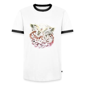 Archangel Saint Religion God Angel Faith Michael - Men's Ringer Shirt - white/black - Front - AI Model Female 172 light (172cm) & AI Model Male 178 dark (178cm)