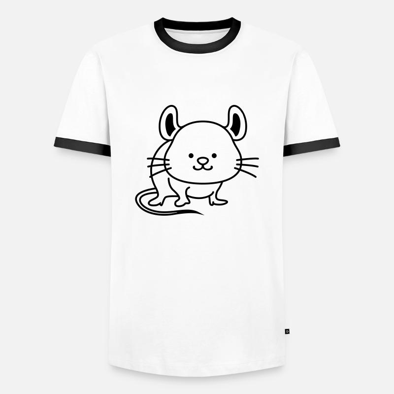 Mouse Cute - Men's Ringer Shirt - white/black