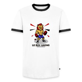 LE ROI GNONS ! (boxe) - T-shirt contrasté Homme - blanc/noir - Devant - AI Model Female 172 light (172cm) & AI Model Male 178 dark (178cm)