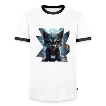 Monster 1 - Männer Kontrast-T-Shirt - Weiß/Schwarz - Vorne - AI Model Female 172 light (172cm) & AI Model Male 178 dark (178cm)